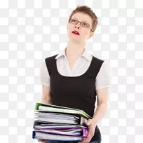业务领导管理领导生成服务-女性上班族携带一叠文件