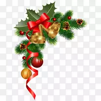 圣诞装饰圣诞装饰品圣诞树剪贴画-圣诞角装饰PNG剪贴画