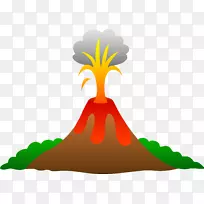 火山熔岩动画剪辑艺术-火山透明背景