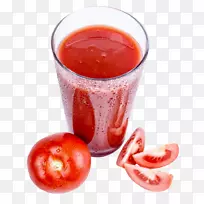 番茄汁草莓汁樱桃番茄-番茄汁顶部视图