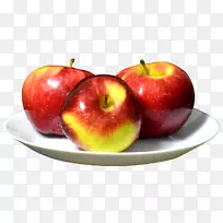 苹果食品剪贴画-白色盘子上的苹果