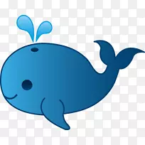 蓝鲸虎鲸剪贴画-可爱的鲸鱼剪贴画