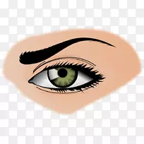 眉美剪贴画-女性眼睛透明背景