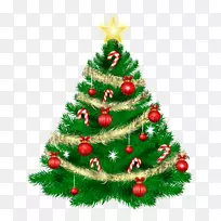 圣诞树圣诞老人剪贴画-圣诞树PNG透明图像