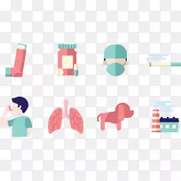 疾病哮喘变态反应药物图标-卫生药物过敏吸入支气管