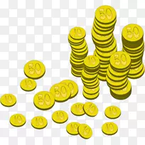 英镑货币英镑标志硬币剪贴画卡通硬币PNG剪贴画