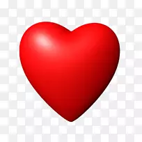 心脏图标-三维红心PNG图像