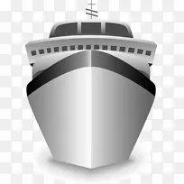 邮轮图标-简单灰色游轮