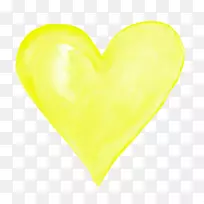 黄色下载颜色-黄色心脏透明PNG