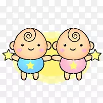 双子座星座黄道星座-卡通双子座