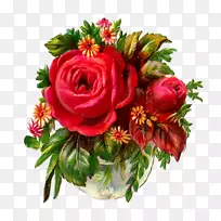 花束玫瑰红色剪贴画-红玫瑰PNG图片