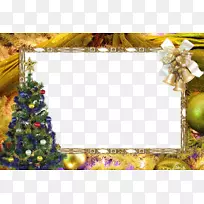 圣诞圣诞老人画框剪贴画-圣诞边缘PNG图片