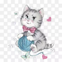 猫羊毛剪贴画-猫毛猫