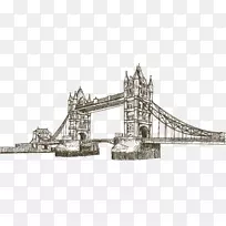 大本钟大桥地标-伦敦桥手漆伦敦地标伦敦塔桥