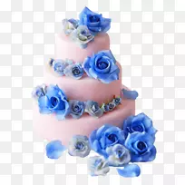 结婚蛋糕生日蛋糕奶油巧克力蛋糕-花式蓝色玫瑰结婚蛋糕