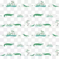 鳄鱼眼底-手绘绿色鳄鱼背景装饰