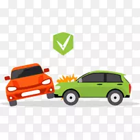 汽车交通碰撞事故运输保险-卡通汽车事故