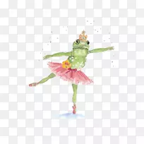 青蛙芭蕾舞演员手绘芭蕾青蛙