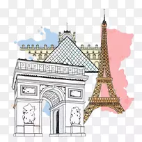 卢浮宫地标下载海报-全球地标，法国欧洲
