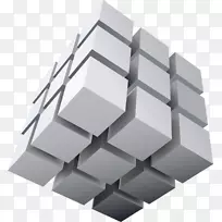 魔方立方体三维空间-白色立方体