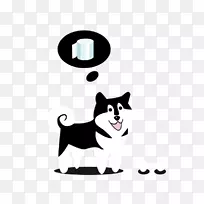 西伯利亚哈士奇犬繁殖黑白-黑白哈士奇和卷纸