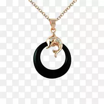 珠宝u9996u98fe项链钻石金-黑色吊坠项链