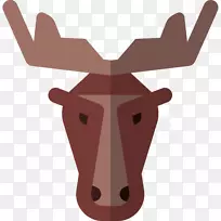 驯鹿驼鹿图标-棕色鹿
