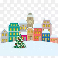 圣诞圣诞老人插图-圣诞小镇