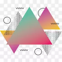 三角形抽象-粉红抽象三角形