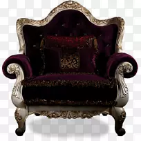 椅子宝座桌子沙发-宝座深紫色白色外面