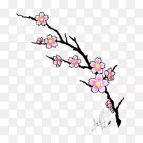 樱花画纹身卡通-樱花艺术