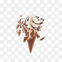 冰淇淋圆锥饼干卷玉米饼巧克力冰淇淋