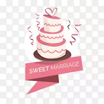 结婚蛋糕生日蛋糕托-粉红色结婚蛋糕元素元素