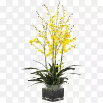 花卉设计花瓶-黄色装饰花瓶装软家具