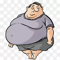 胖卡通男人-可爱的胖子