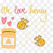 蜜蜂蜂蜜卡通-可爱的蜜蜂背景