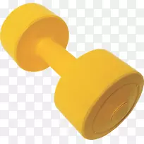 杠铃运动器材健身.黄色哑铃
