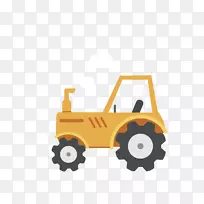 拖拉机下载-黄色农用拖拉机