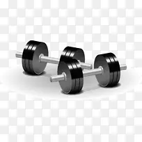 哑铃重量训练奥运会举重体育锻炼.黑色铁制哑铃元素
