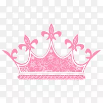皇冠男婴剪贴画-漂亮的粉红色皇冠