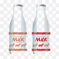 牛奶摄影插图-两瓶酸奶扣创意高清免费