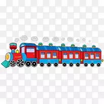 火车轨道运输客车剪贴画卡通可爱的旧蒸汽列车