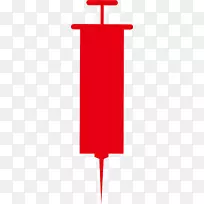 红药注射器注射生物医学.红色注射器