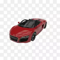 2018年奥迪R8轿车-红色，顶部视图，汽车，奥迪R8