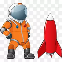 太空剪贴画-宇航员和火箭