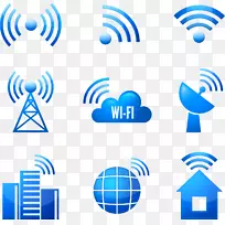 无线计算机网络图标手绘wifi信号