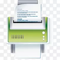 输出设备打印机图标-绿色卡通创意打印机