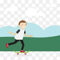 滑板剪贴画-男孩滑板