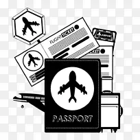 飞机护照旅行-黑白护照档案