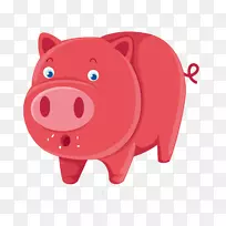 家猪动物剪贴画-可爱的卡通猪